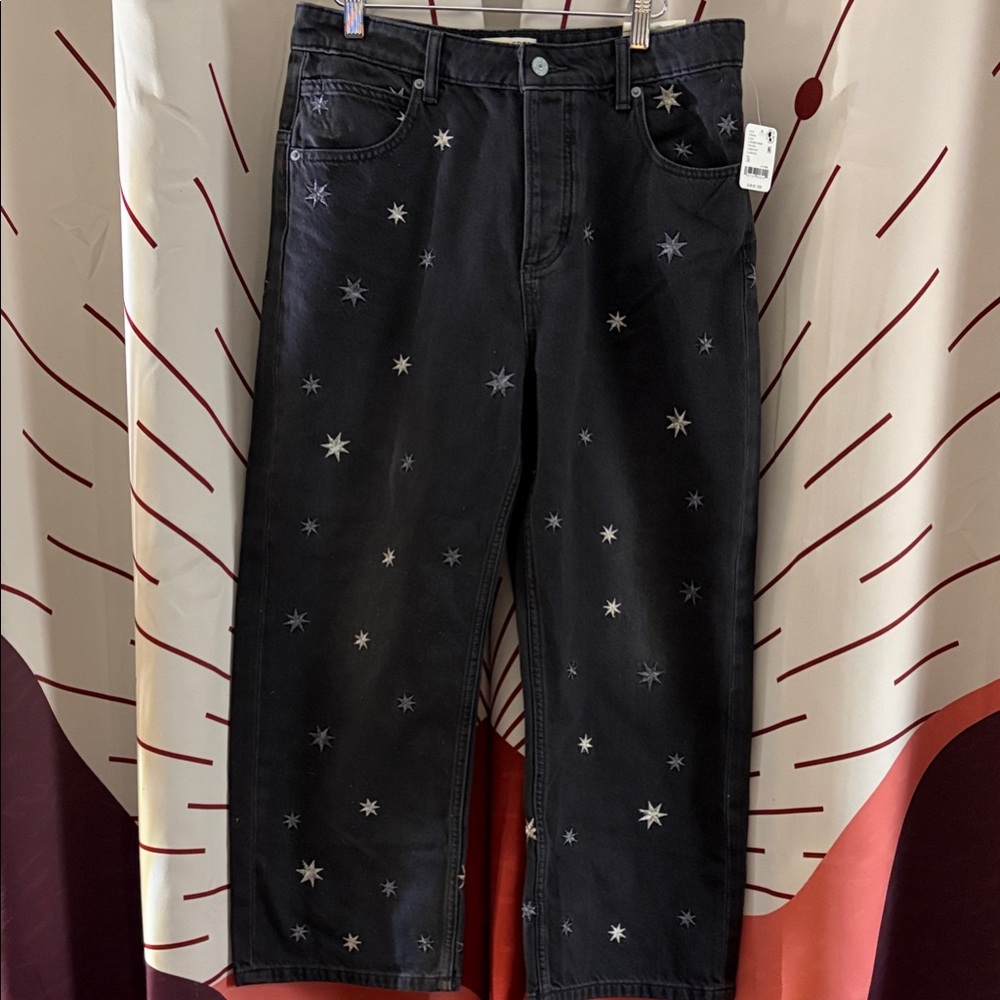 We The Free Deep Trance Shine Embroidered Dropped Boyfriend Jeans